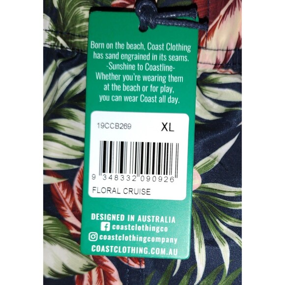 Coast Clothing Co. Shorts Men's XL "Floral Cruise" Designed in Australia NWT - Picture 5 of 6